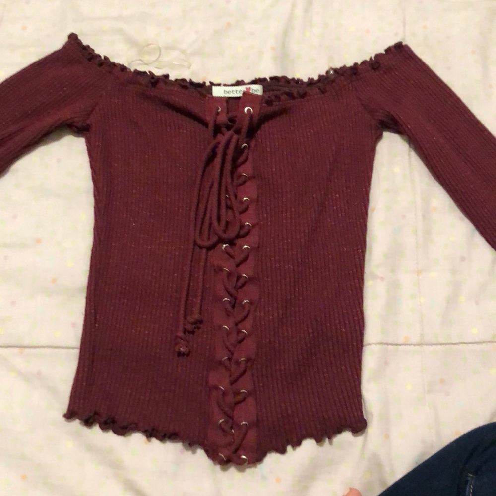 Long sleeve burgundy